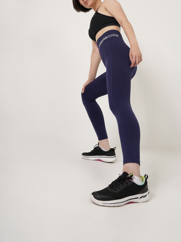 Patented Coretech® Kathy Body Mapped 7/8 Power RUNNING Leggings with Pocket -Black/Navy/Blue