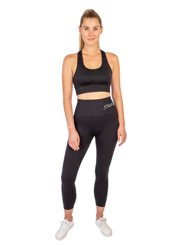 Patented Coretech® Kathy Body Mapped 7/8 Power RUNNING Leggings with Pocket -Black/Navy/Blue