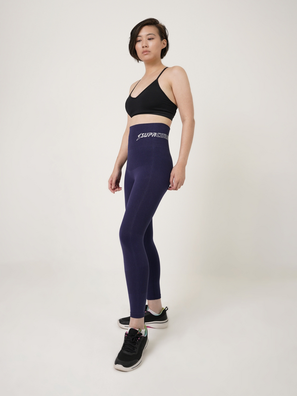 Patented Coretech® Kathy Body Mapped 7/8 Power RUNNING Leggings with Pocket -Black/Navy/Blue