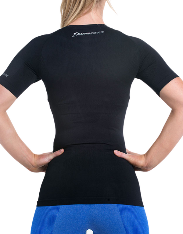 Women's Short Sleeve body mapped Compression Top