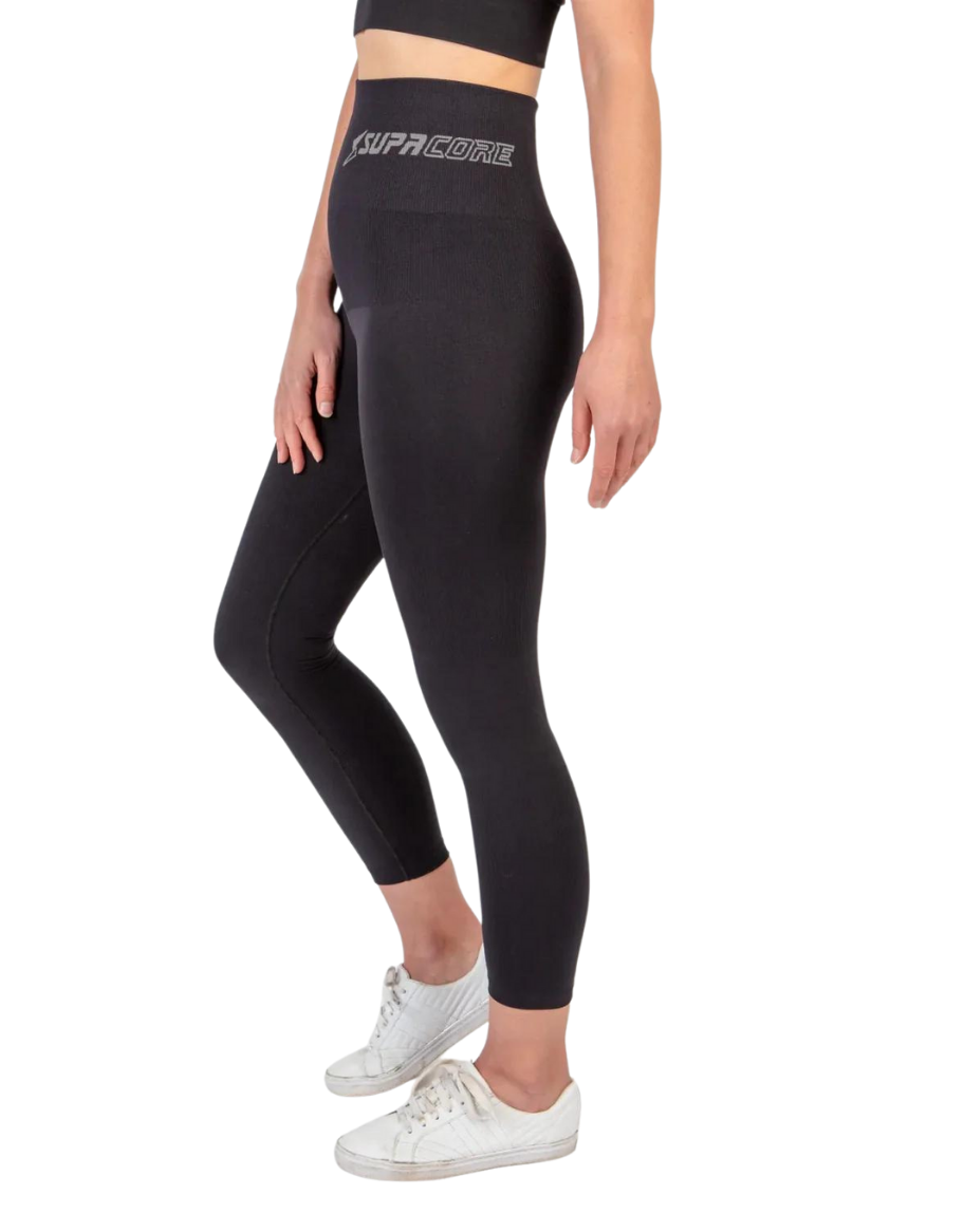 Compression Tights after C Section, High Waisted Black