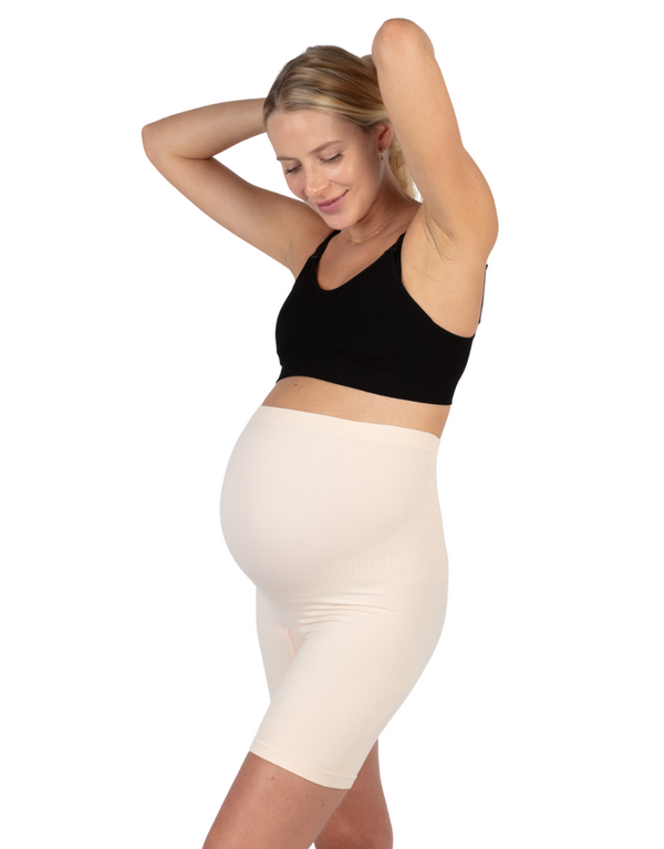 Maternity Belly Support Shorts, Compression Pregnancy shorts Back