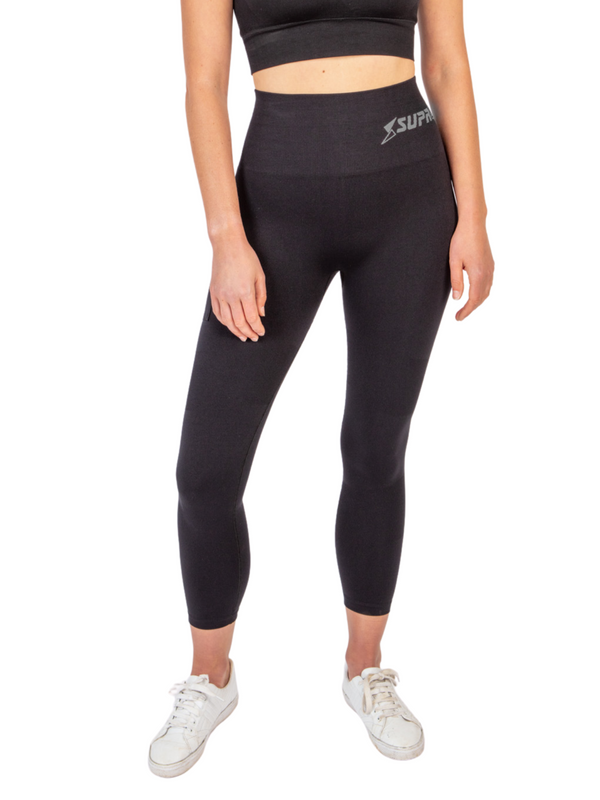 Legging de course breveté Coretech® Kathy body mappé 7/8 avec poche - Noir