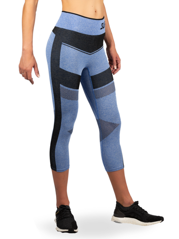 Legging de course Capri en maille de compression pour femmes 