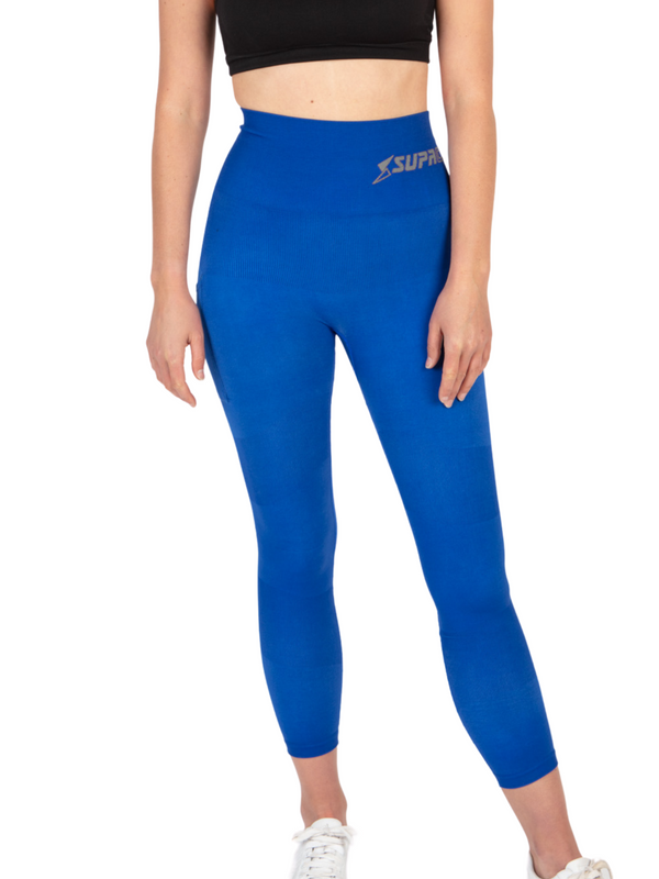 Patented Coretech® Kathy Body Mapped 7/8 Power Running Leggings with Pocket -Black/Navy/Blue