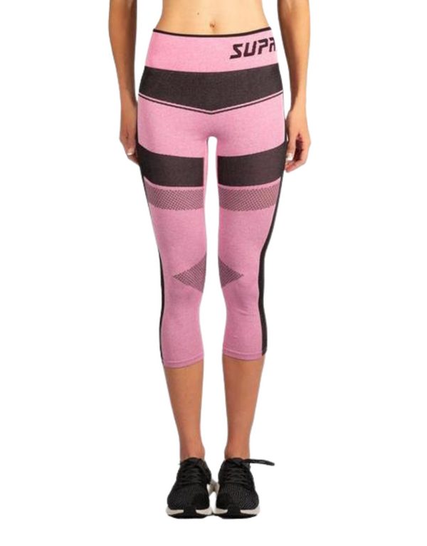 Legging de course Capri en maille de compression pour femmes 