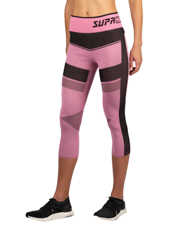 Legging de course Capri en maille de compression pour femmes 