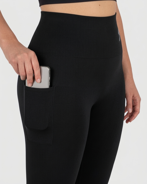 Patented POTs CORETECH® Black 7/8 Leggings with Pocket