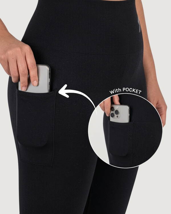 Patented POTs CORETECH® Black 7/8 Leggings with Pocket