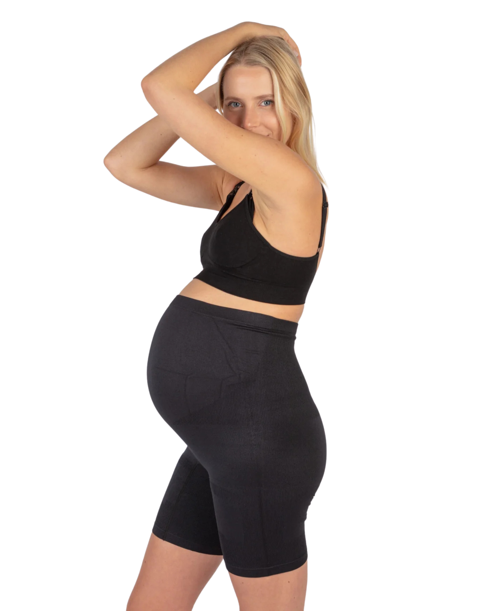 over the belly maternity athletic shorts