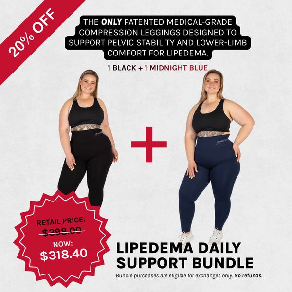 Black and Midnight blue Patented LIPEDEMA Medical-Grade Compression Leggings Bundle