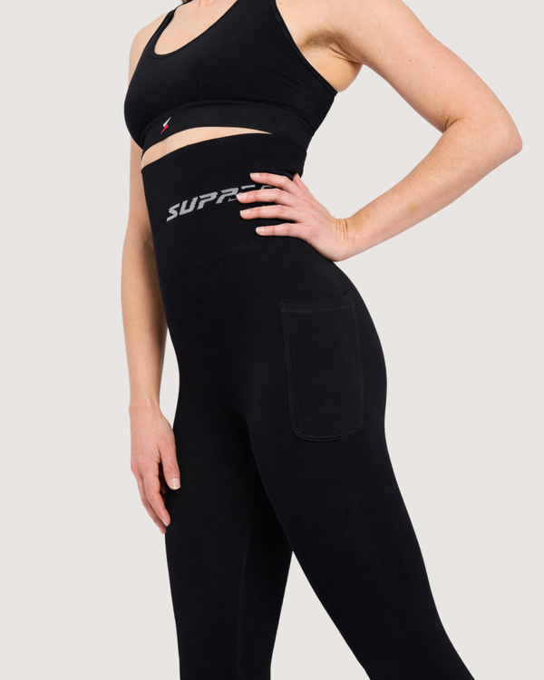 Patented Meryl POTS Extra High Waisted compression leggings with Pocket