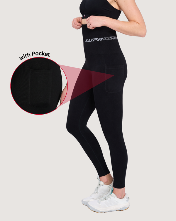 Patented Meryl POTS Extra High Waisted compression leggings with Pocket