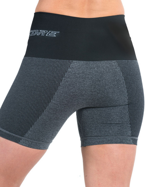 Patented women's CORETECH® sports Recovery and Postpartum Compression Shorts