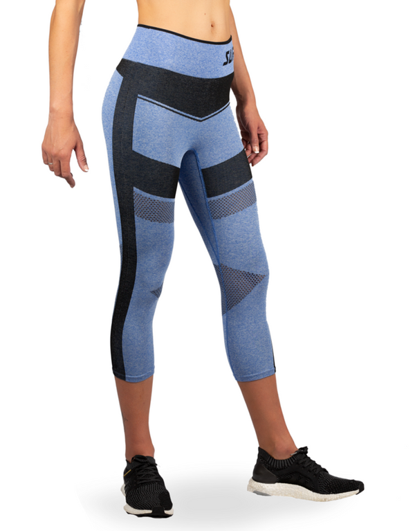 Legging de course Capri en maille de compression pour femmes 