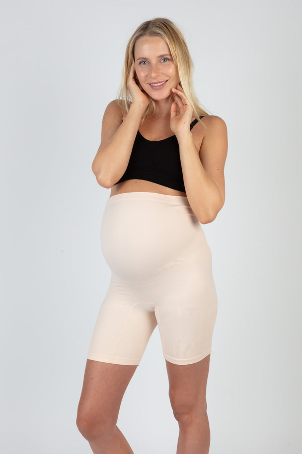 Maternity Belly Support Shorts, Compression Pregnancy shorts Back