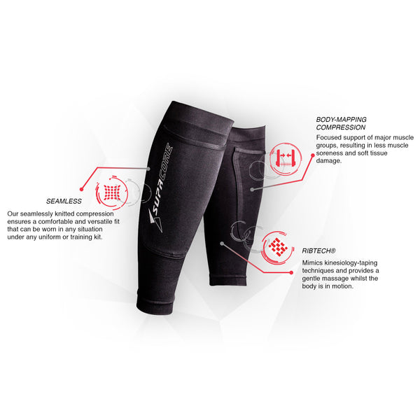 Best Calf Knee Shin Compression Sleeve Black, Calf Muscle Support – Supacore