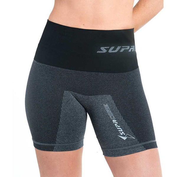 Womens Black High Waisted Compression Shorts, For abdominal separation
