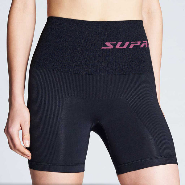 Womens Black High Waisted Compression Shorts, For abdominal separation –  Supacore