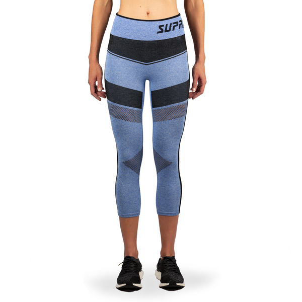 Legging de course Capri en maille de compression pour femmes 