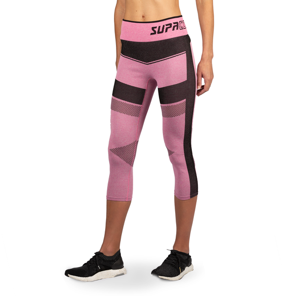 Legging de course Capri en maille de compression pour femmes 