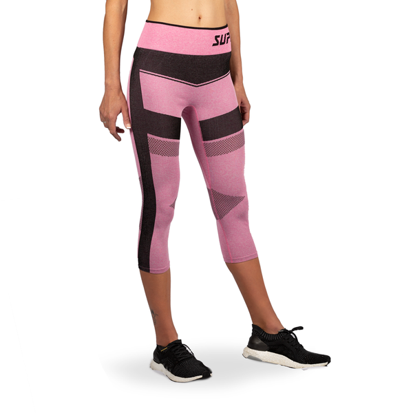 Legging de course Capri en maille de compression pour femmes 