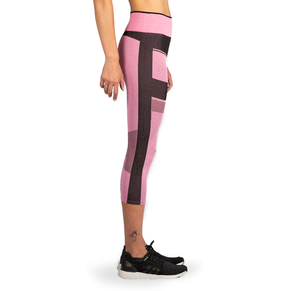 Legging de course Capri en maille de compression pour femmes 